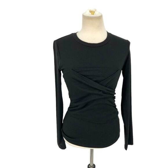 Vero Moda Nelly Ruched Knit Top Black Size Medium NWOT $62 MSRP - Picture 2 of 8